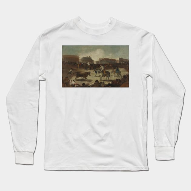 Bullfight in a Village by Francisco Goya Long Sleeve T-Shirt by Classic Art Stall